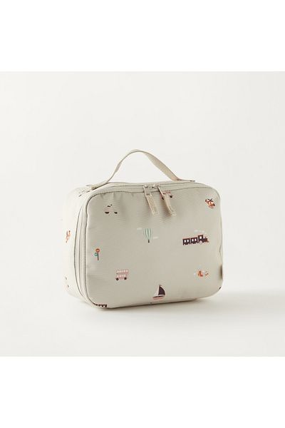 Citron Printed Insulated Lunch Bag with Handle and Zip Closure