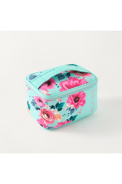 Spirit Floral Print Lunch Bag with Top Handle and Zip Closure