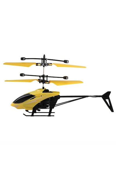 OEM Toy helicopter with induction and remote control, impact-resistant, LED light, yellow, 5-9 years
