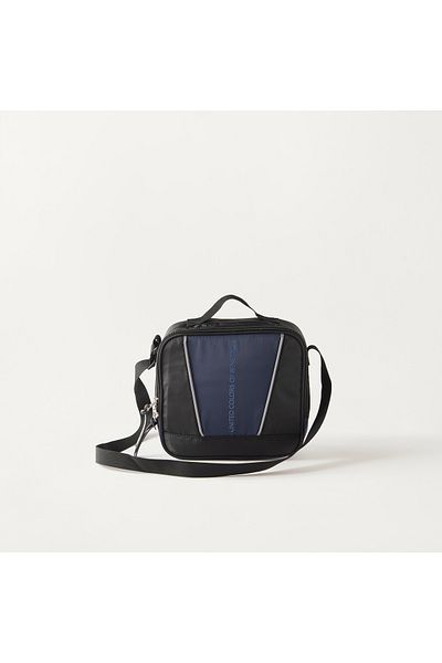 United Colors of Benetton UCB Solid Lunch Bag with Adjustable Strap and Zip Closure