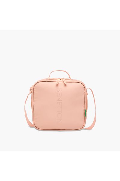 United Colors of Benetton UCB Logo Embossed Lunch Bag with Zip Closure