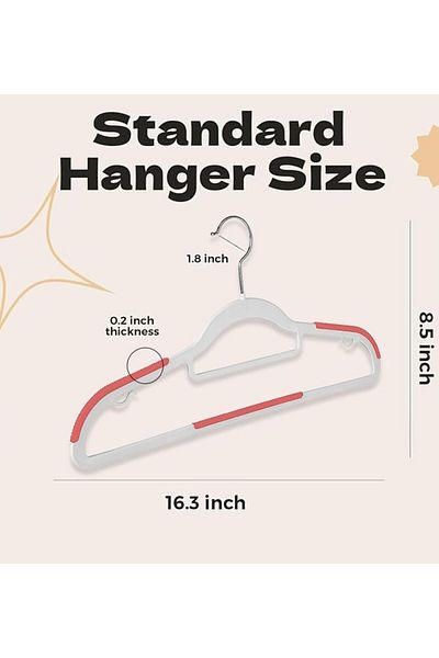 GENERIC4 Red Dot Gift® 10-Pack Plastic Clothes Hangers, Ultra Thin Non Slip Clothes Hanger Space Saving Coat