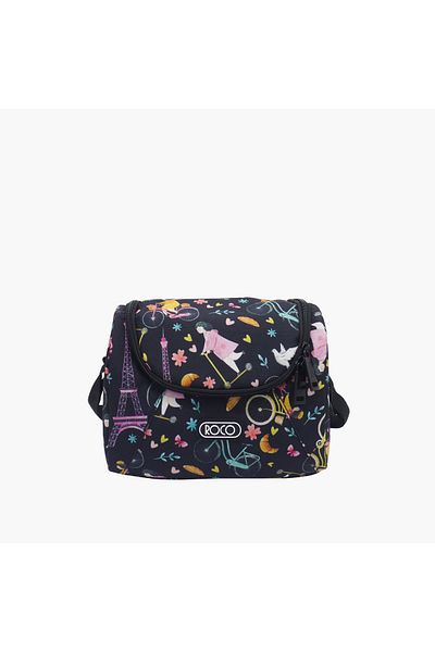 Roco Printed Lunch Bag with Adjustable Strap and Zip Closure