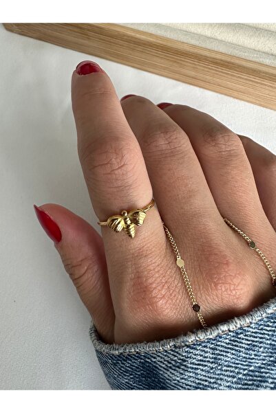 ringbox Gold Steel Tarnish-Free Winged Ring