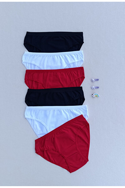 siyalife Kadın Pamuklu 6'lı Penye Kumaş Külot Bikini Slip
