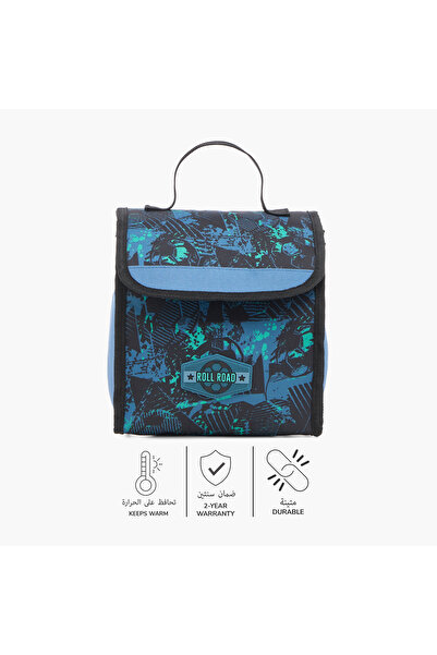 Roll Road All-Over Soccer Print Lunch Bag with Grab Handle