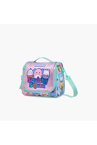 Unique -O Squishy Squad Print Lunch Bag with Zip Closure