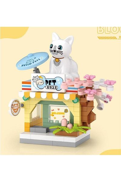 BYCEGU 86018 Block Game 120 Pieces with Small Pocket Cat Figure