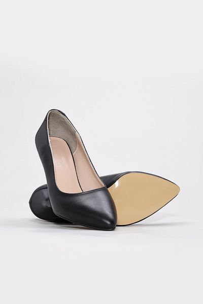 Ayakkabıhane Genuine Leather Inside and Out Black Stylish Women's Thin Heel Shoes Ah08129261119