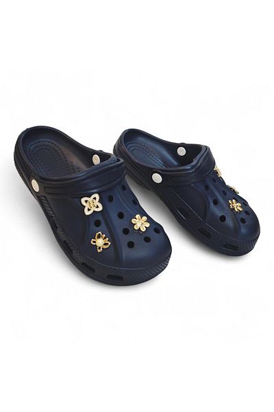 Fiyra 3010 Navy Blue Crks Stone Pool Beach Striped Slippers
