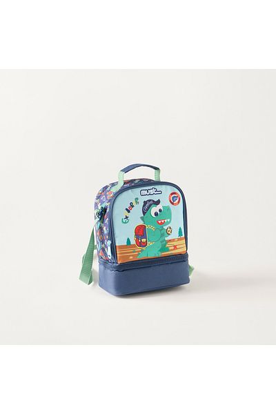 MUST Dinosaur Print Lunch Bag with Zip Closure