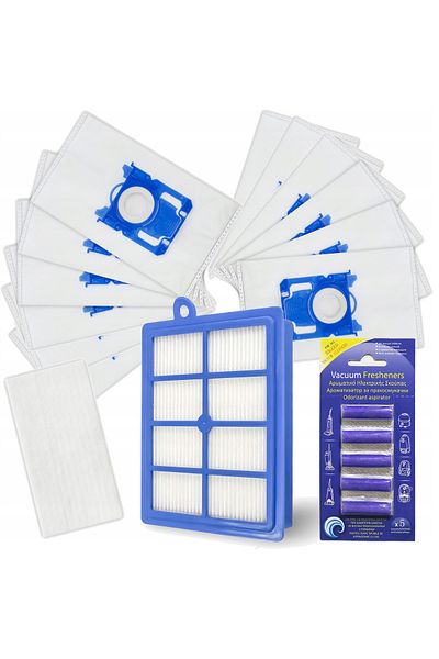NewEvo Set de 12 saci textili nețesuți tip S-Bag, filtru Hepa, compatibili cu Philips, Electrolux și AEG