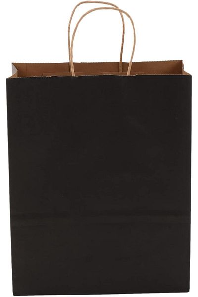 Generic REDDOTGIFT® 12-Pack Paper Bags With Handles Kraft Gift Bags, Shopping Bags (A4 H33*L26*D12cm, Black