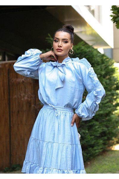 Dadali Set with Ruffle Skirt Baby Blue