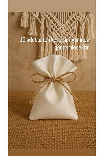 MEKİK BUTİK 10 Adet Kırık Beyaz Saten Bez Kese - 9x12 / Kına Kesesi - Mevlüt ...