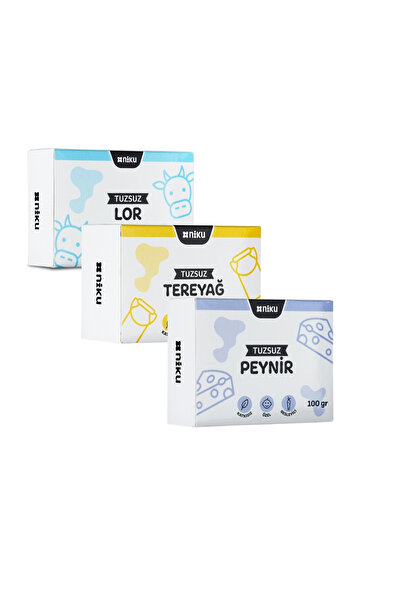 NİKU Tuzsuz Lor 100 Gr & Tuzsuz Dil 100 Gr & Tuzsuz Tereyağ 125 Gr