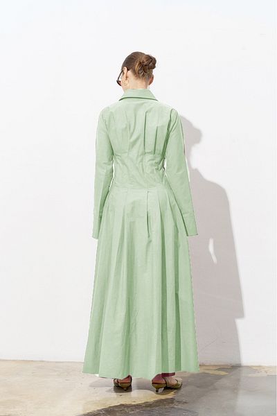 Merve DAĞLI Elle Poplin Sage Dress