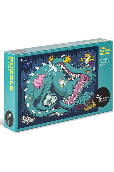 OEM Children's puzzle Dentropia, dragon model, 18.3 x 11.5 cm, 70 pieces, plastic, multicolor