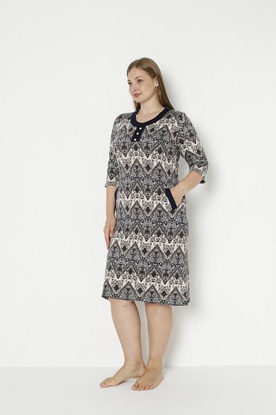 ROMEO LİFE Women's Large Size Cotton Modal Fabric Dress 5929