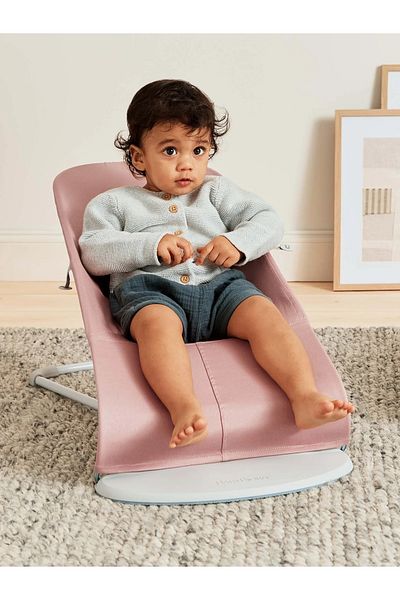 BabyBjörn BabyBjorn - Rocking chair made of quilted fabric with a delicate petal look, Bliss Dusty Pink