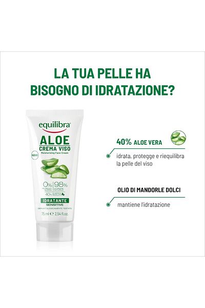Equilibra Crema de Fata Hidratanta cu Aloe, 75 ml, Equilibra