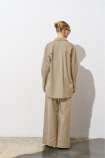 Merve DAĞLI Pulse Poplin Camel Trousers