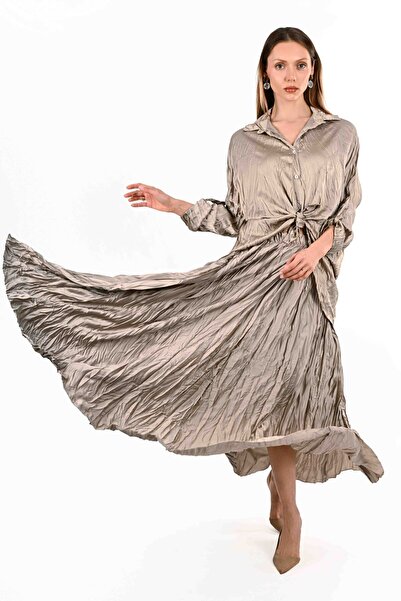 VETTA Saten Kırışık Gömlek