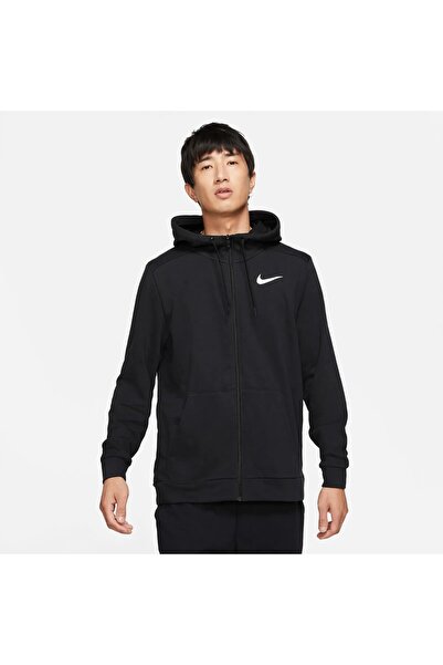 Nike Dri-Fit Hoddie Full-Zip Erkek Siyah Kapüşonlu Sweatshirt