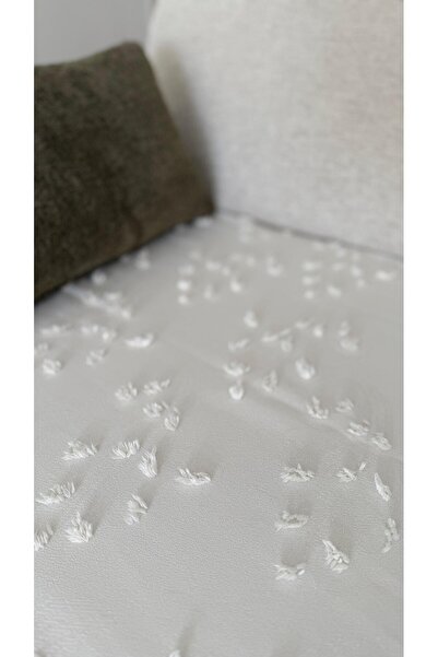 DİLETTO Bohemian Tasseled Patterned Seat Cover Covering the Seat Ecru 90 X 200