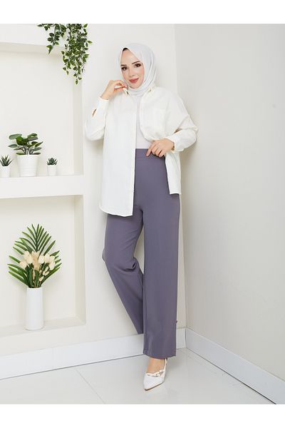 Moda İncir ELASTIC WAIST WIDE LEGS PANTS