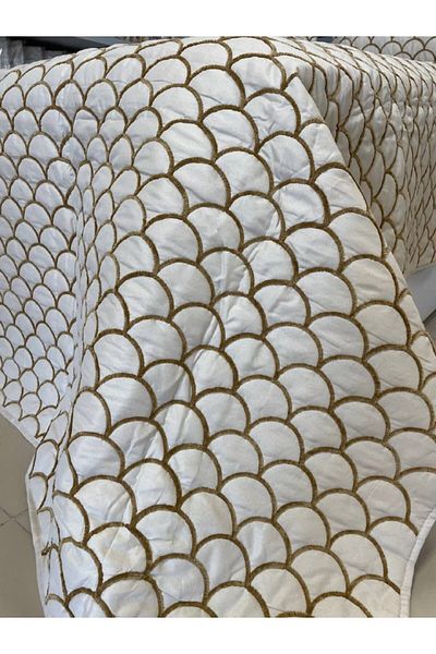 Sudemhome Luxury Bedspread Set with Chenille Embroidery - 250X250 cm |   4 Pieces