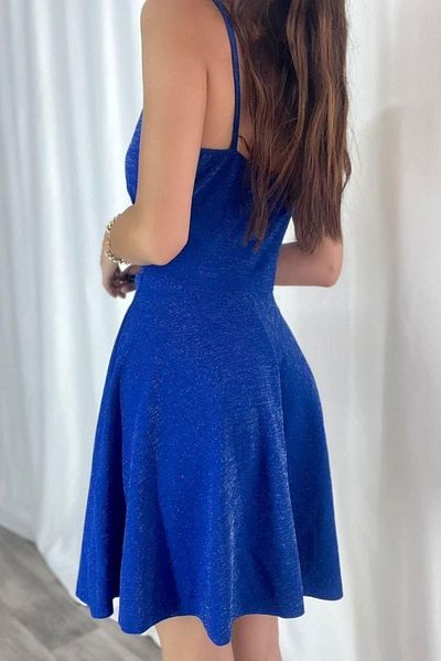 Mossta Double Breasted Collar Glitter Flared Dress - Saks