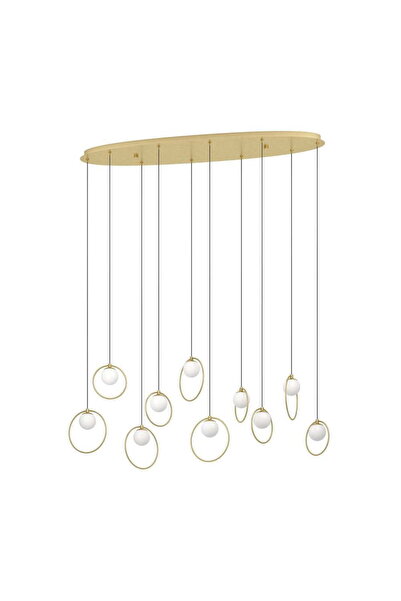 Eglo 390347 "PORTOCOLOM" 150 Cm Yüksekliğinde Çelik Pirinç, Gold Sarkıt Avize