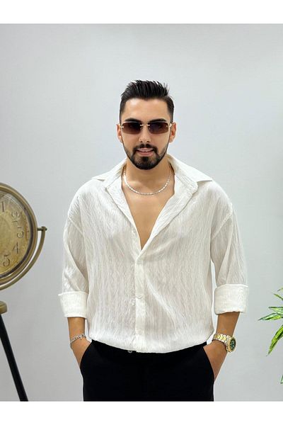 JACK CAPRİO Ανδρικό ίσιο πουκάμισο νέας σεζόν Κανονική εφαρμογή που δεν κάνει ιδρώτα λεπτό ύφασμα