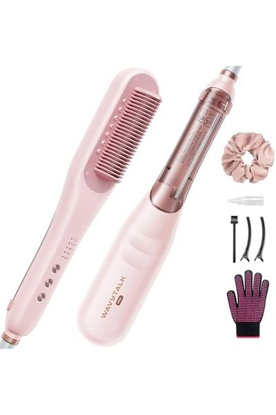 Generic Wavytalk Pro Steam Hair Straightener Brush, Steamline Pro 3 in 1 Straightening Brush