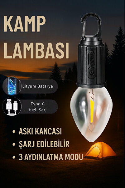 BEYZANA Ultra Hafif Taşınabilir Asılı Işık 600mAh type-C Şarj LED Kamp Lambas...