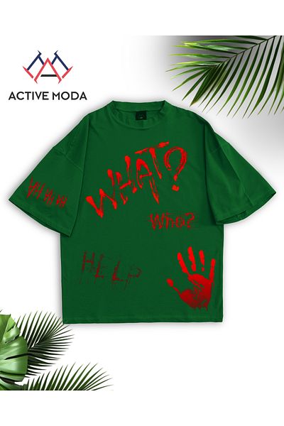 ACTIVE MODA -Men's Cotton Printed the End Short Sleeve Tshirt Oversize Large Size