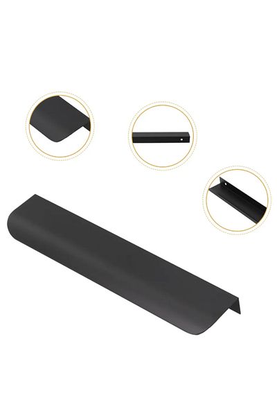 LUXXO Maner mobila negru mat Alper 120 mm (12cm), din aluminiu, suruburi pentru montaj incluse