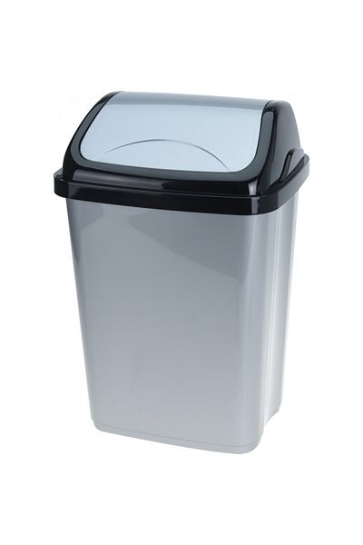 Excellent Houseware Grey Way waste bin, plastic, 16 liters