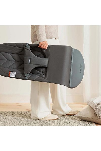 BabyBjörn BabyBjorn - Bliss Anthracite Quilted Fabric Rocker with Delicate Petal Look
