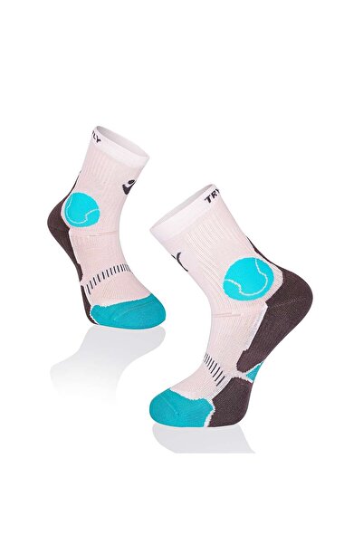 Try to Fly Sosete pentru tenis Fusion Alb Negru Turcoaz