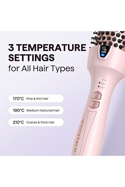 wavytalk Thermal Brush, 1.5 Inch Negative Ion Thermal Round Brush Creates Salon-quality Blowouts, Io