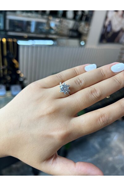 925Silver Lotus çiçeği yüzük ( büyük taşlı)