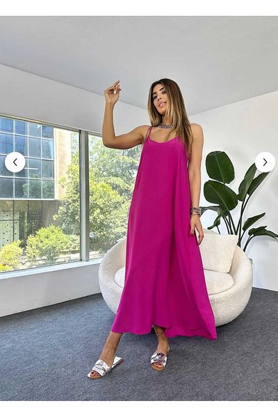 Zikuv Giyim ve Moda Tasarım Rochie lungă mov cu bretele reglabile