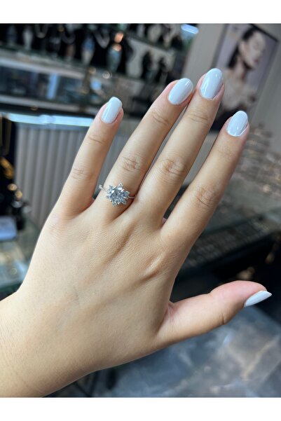 925Silver Lotus çiçeği yüzük ( büyük taşlı)