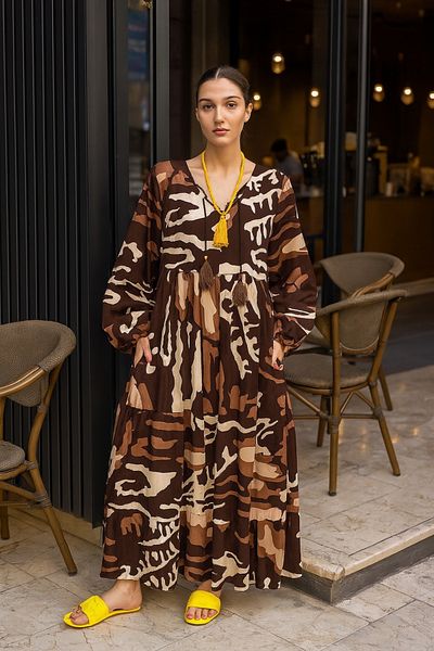 LaraLisa Collection Women's Summer Long Sleeve Camouflage Dress