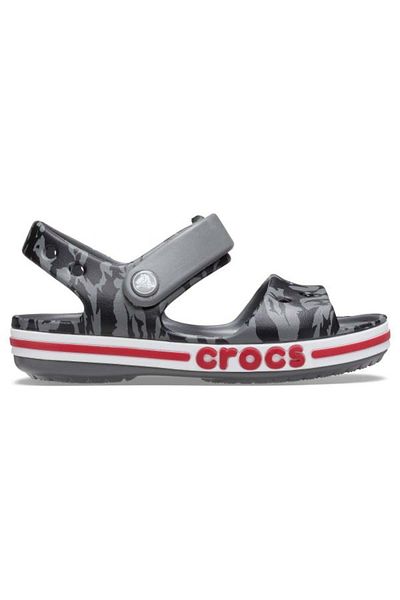 Crocs Sandale Crocs copii Bayaband Printed Sandal K 19-20 EU - C4 US Gri - Slate Grey