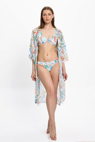 TOOSALTY Women's Multicolored Geometric Long Kimono 25Pl15St