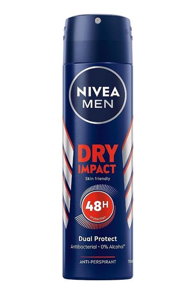 Nivea Men Antiperspirant Spray for Men, Dry Impact, 150ml