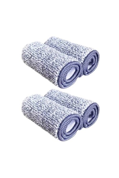 SUPER TRENDS Set 4 x Rezerve de mop SUPER TRENDS, Lavetă din microfibră, Putere mare de absorbție, Gri deschis